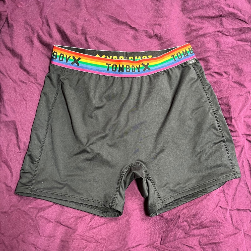 TomboyX Swim Short w/ Rainbow Waistband